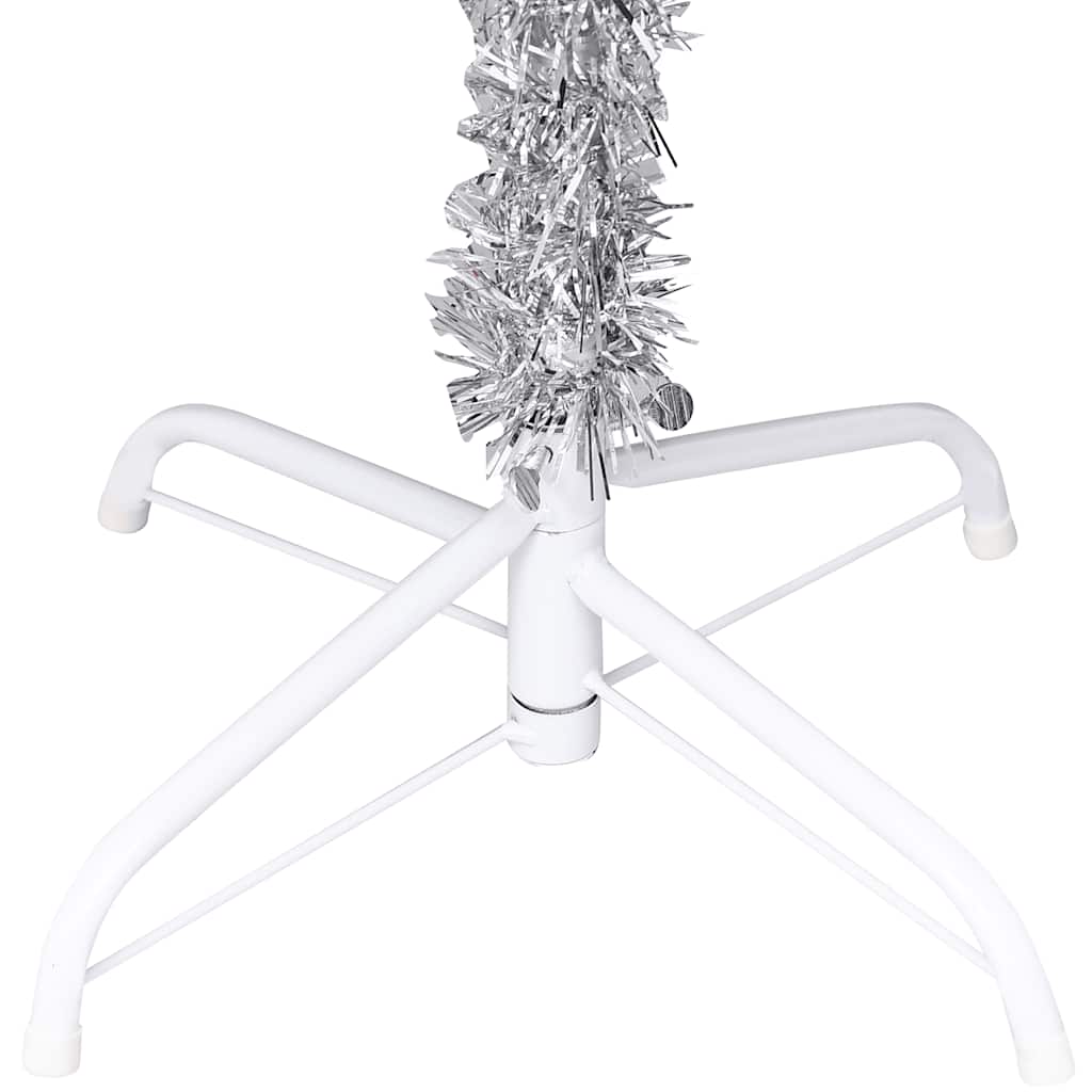 Artificial Pre-lit Christmas Tree with Ball Set Silver 94.5" PET