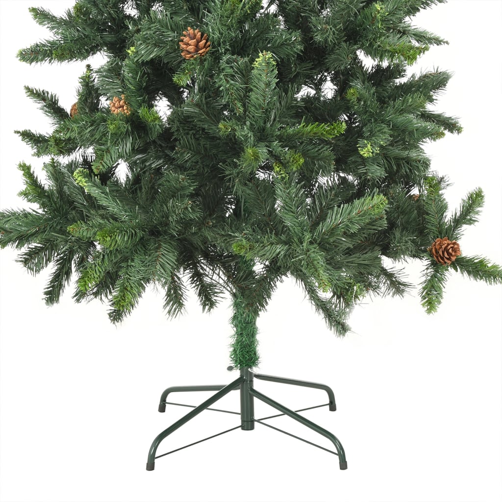 Artificial Pre-lit Christmas Tree with Pine Cones Green 70.9"