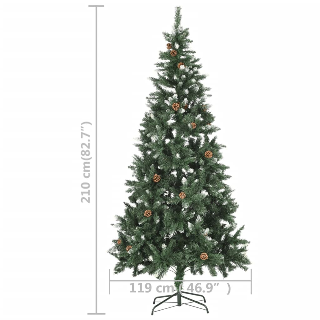 Artificial Pre-lit Christmas Tree with Pine Cones 82.7"
