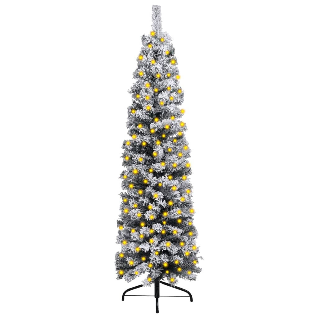 Artificial Christmas Tree Green with white flocked snow PVC, Steel