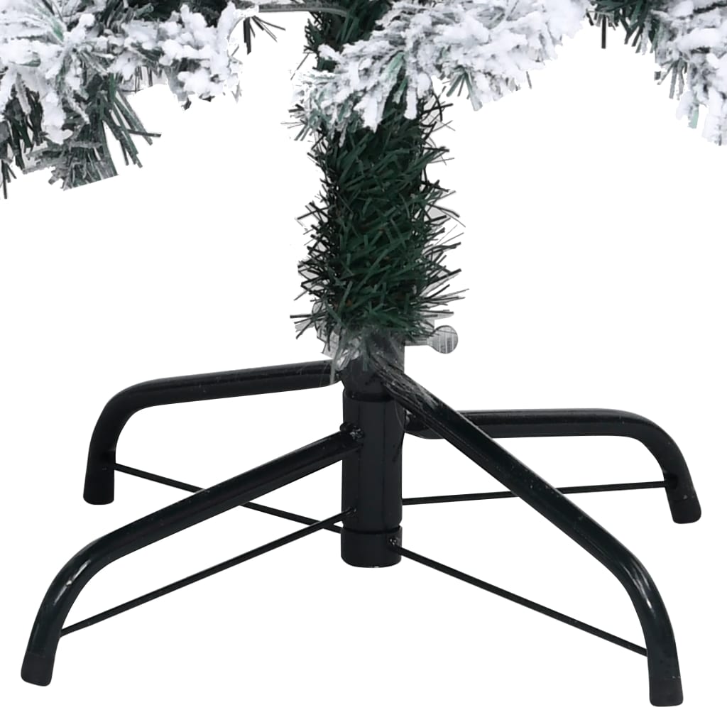 Artificial Pre-lit Christmas Tree with Flocked Snow Green 82.7"