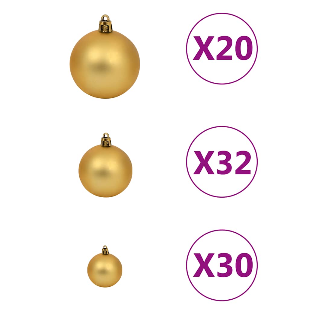 Artificial Pre-lit Christmas Tree with Ball Set LEDs 157.5" Green