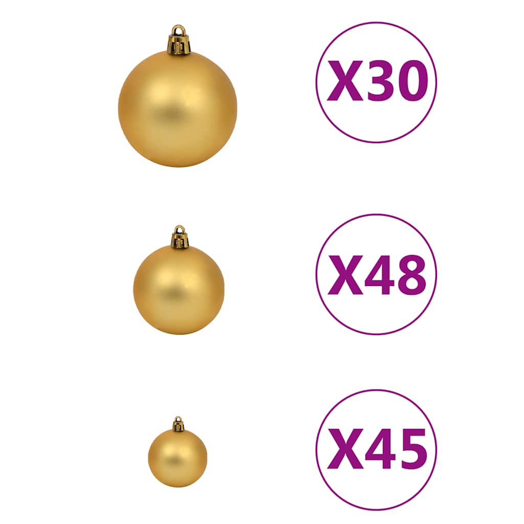 Artificial Pre-lit Christmas Tree with Ball Set 196.9" White