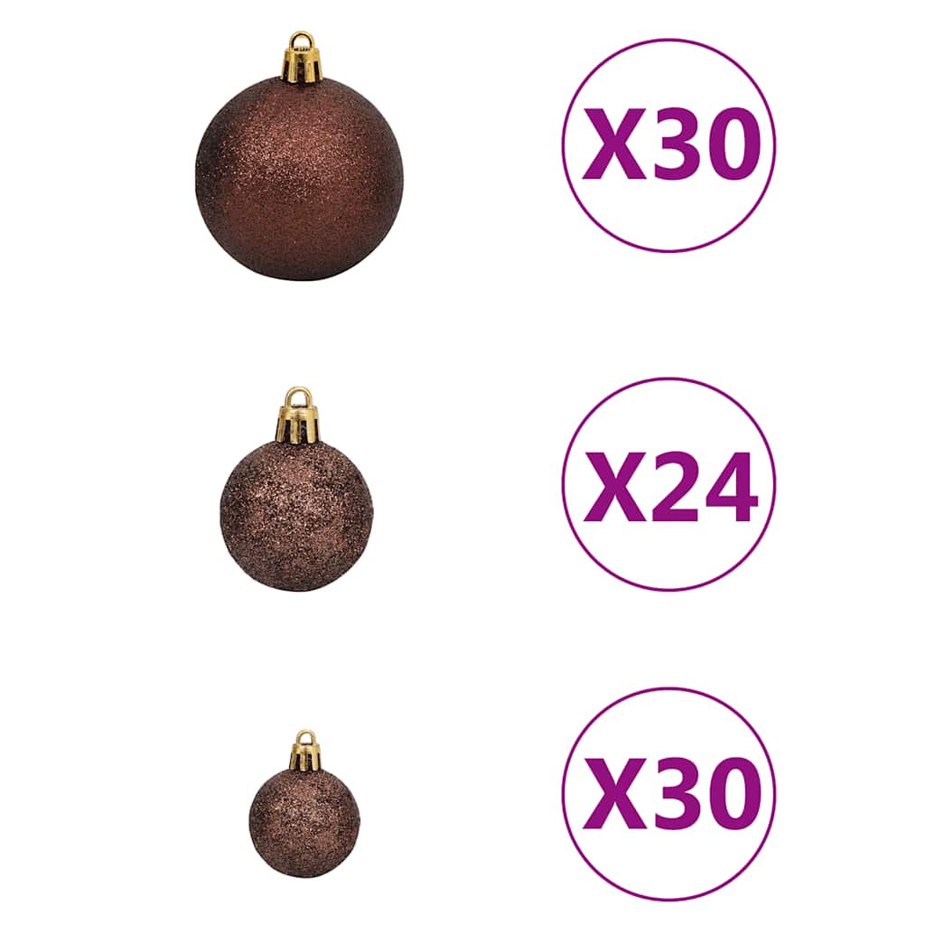 Artificial Pre-lit Christmas Tree with Ball Set 196.9" White