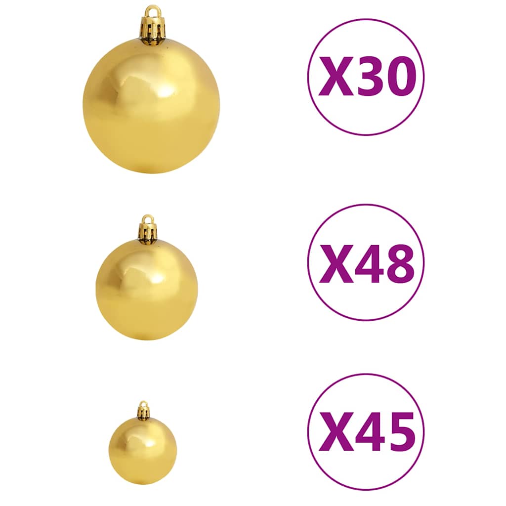 Artificial Pre-lit Christmas Tree with Ball Set 196.9" White