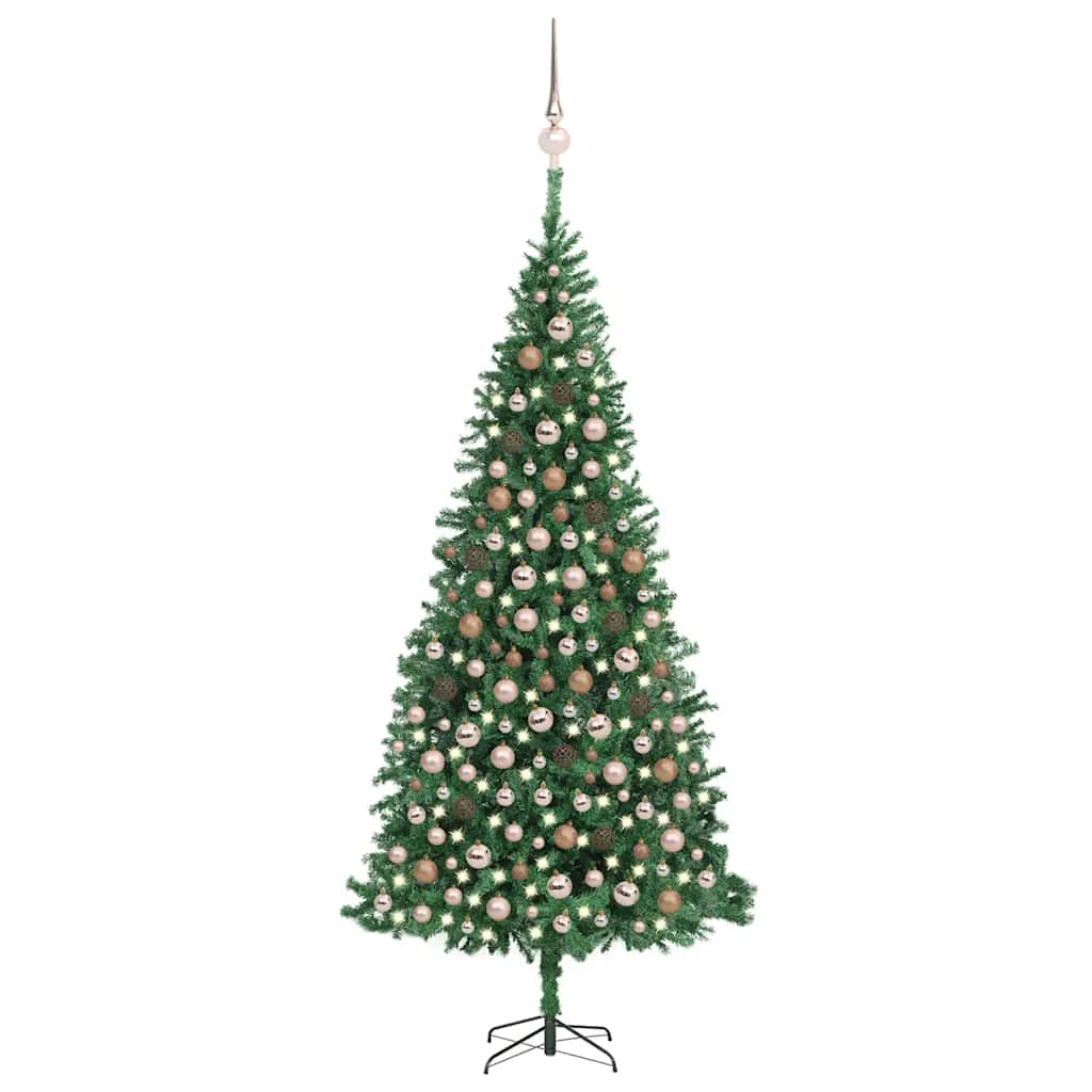 Artificial Pre-lit Christmas Tree with Ball Set LEDs 118.1" Green