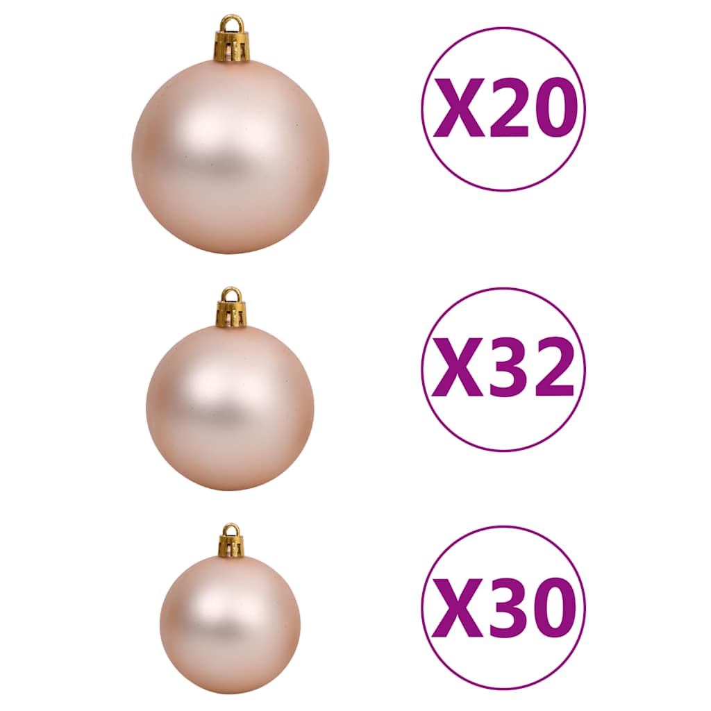 Artificial Pre-lit Christmas Tree with Ball Set LEDs 157.5" Green