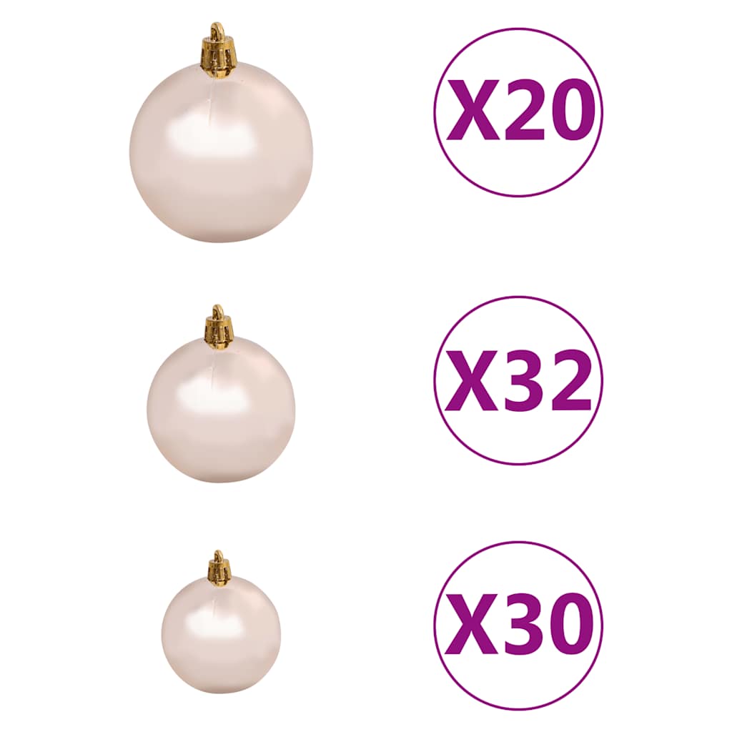 Artificial Pre-lit Christmas Tree with Ball Set LEDs 157.5" White