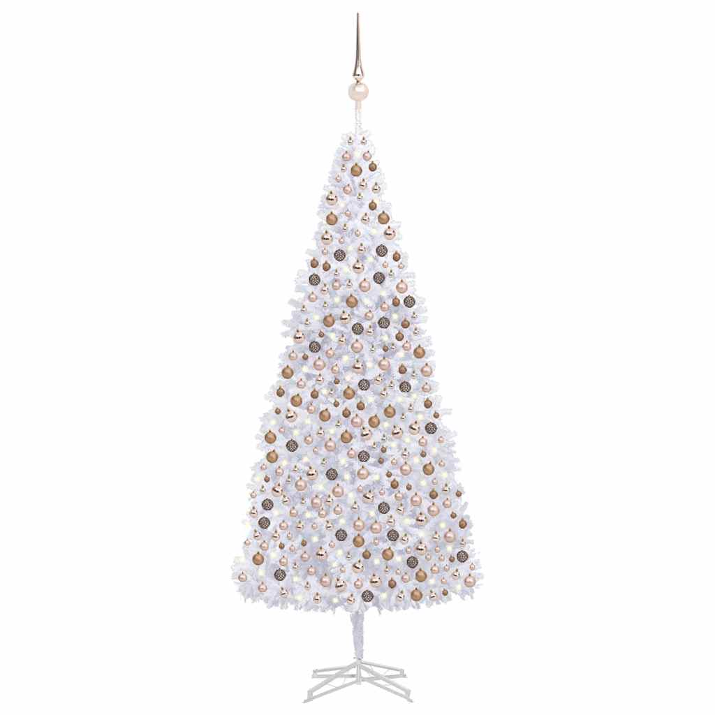 Artificial Pre-lit Christmas Tree with Ball Set 196.9" White