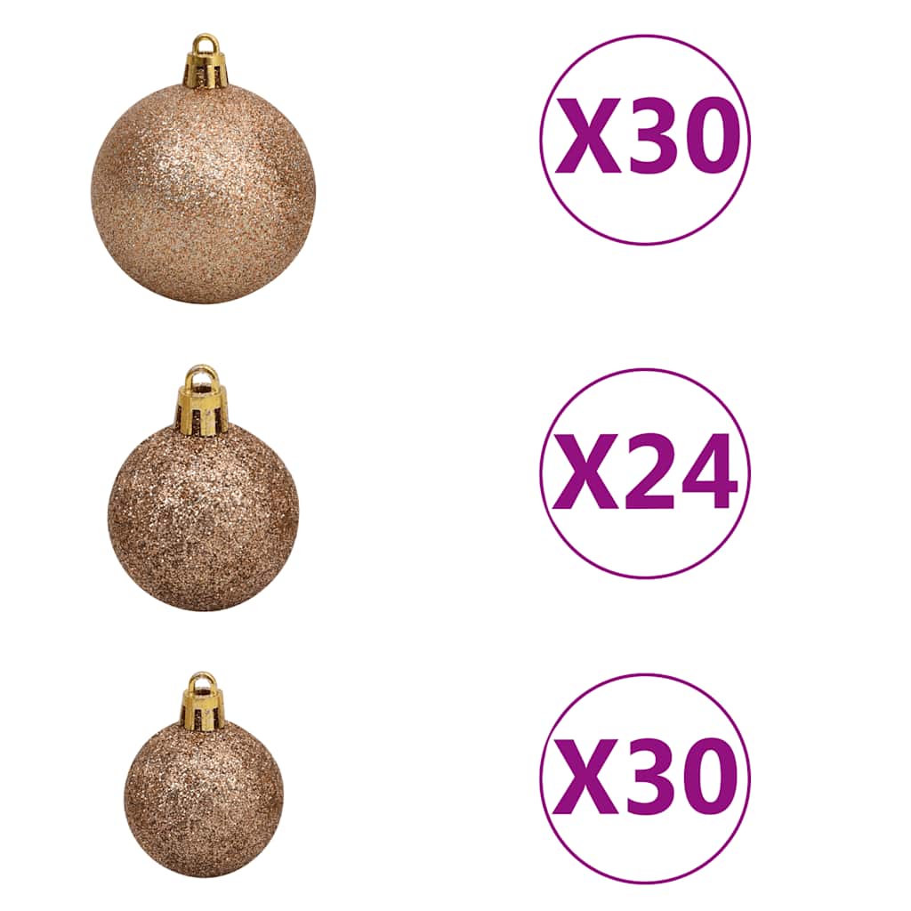 Artificial Pre-lit Christmas Tree with Ball Set 196.9" White