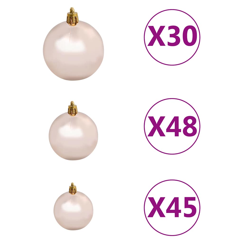 Artificial Pre-lit Christmas Tree with Ball Set 196.9" White