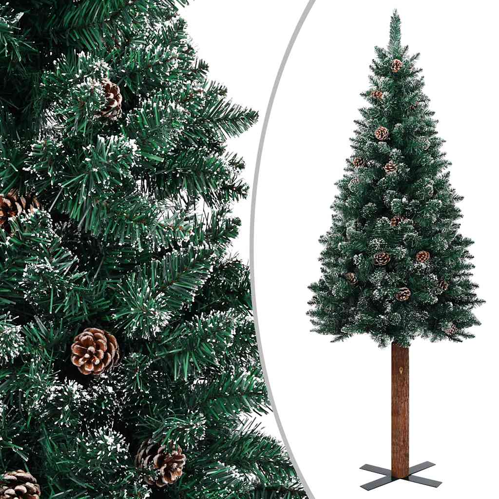 Slim Pre-lit Christmas Tree with Ball Set Green 59.1"