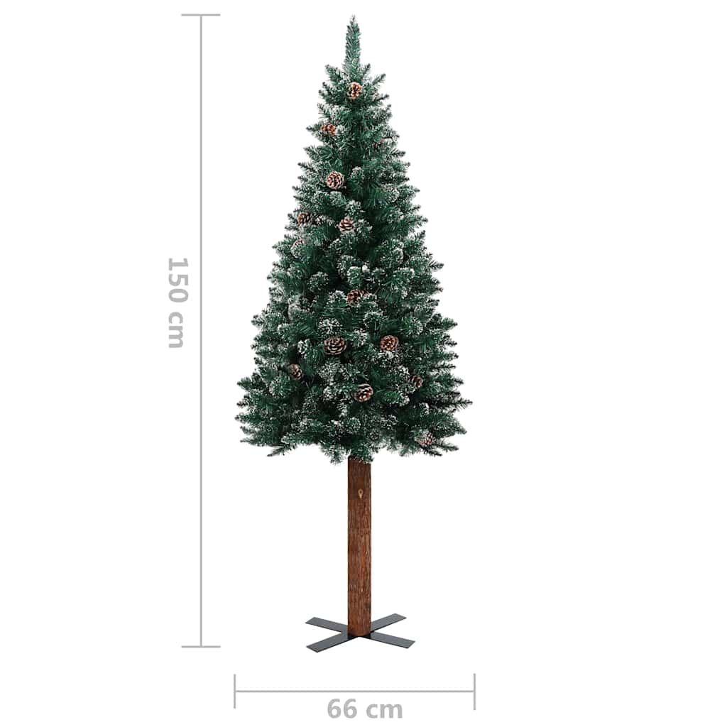 Slim Pre-lit Christmas Tree with Ball Set Green 59.1"