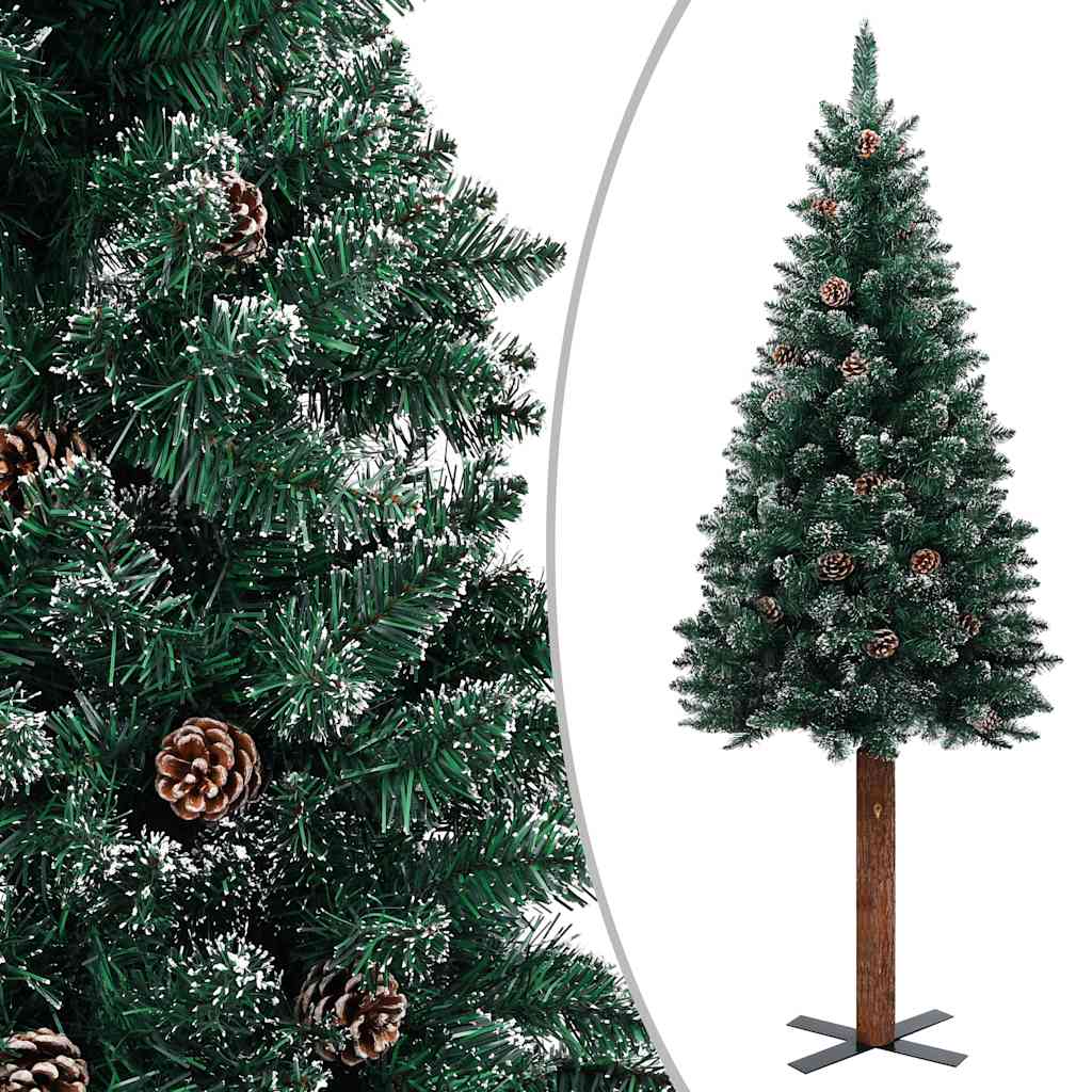 Slim Pre-lit Christmas Tree with Ball Set Green 70.9"