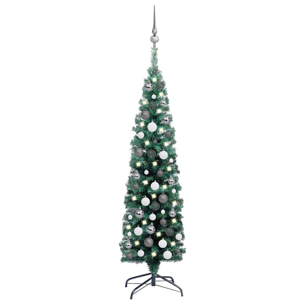 Artificial Christmas Tree Green PVC Slim Collapsible