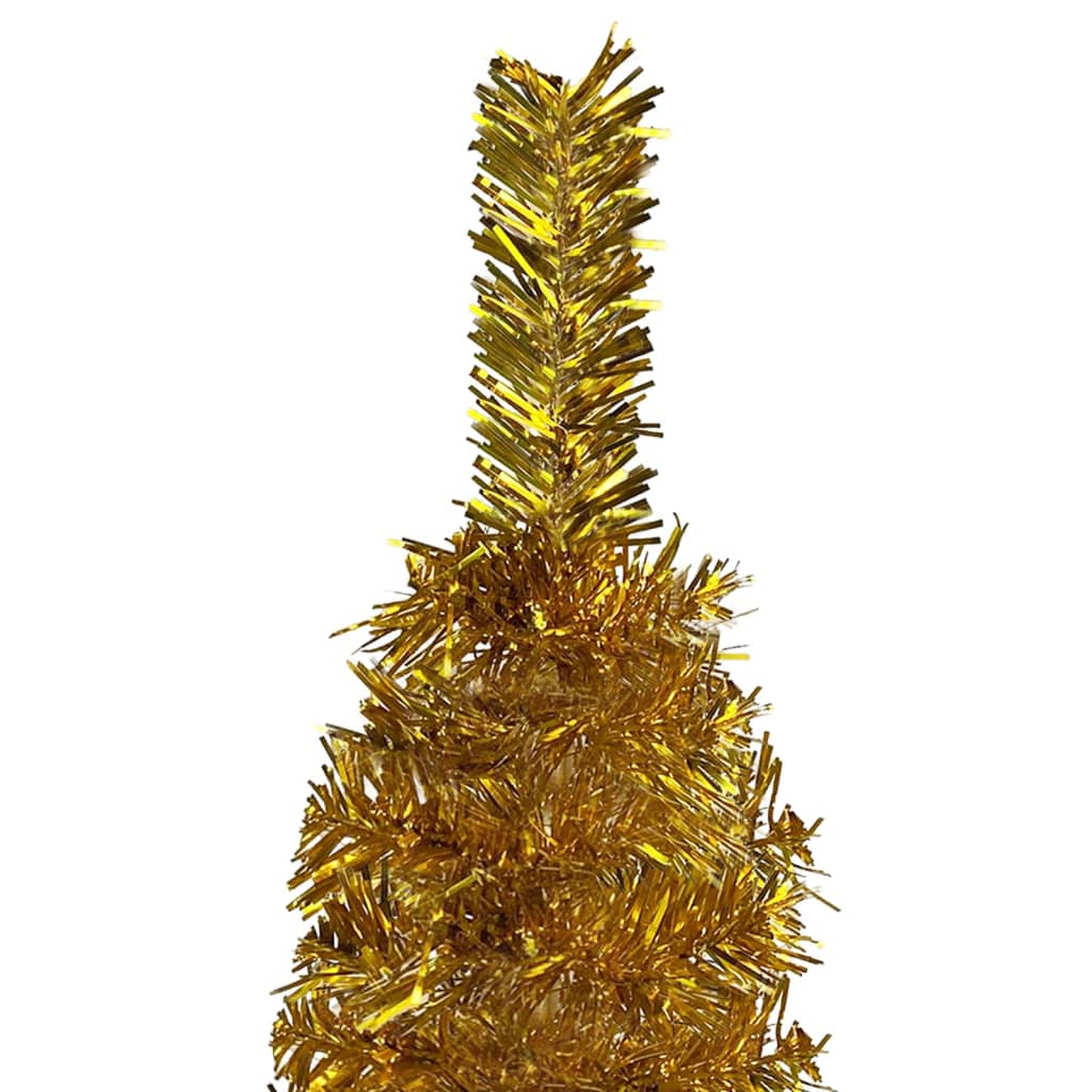 Slim Pre-lit Christmas Tree Gold 59.1"