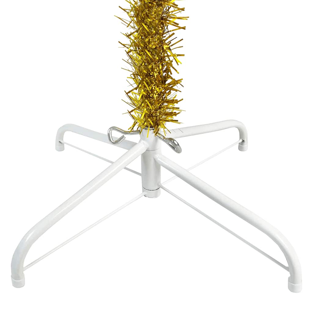 Slim Pre-lit Christmas Tree with Ball Set Gold 59.1"