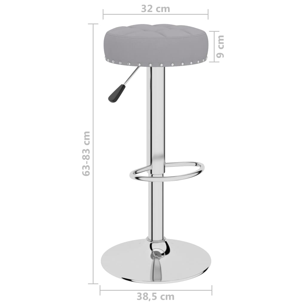 Bar Stool Set of 2 Grey