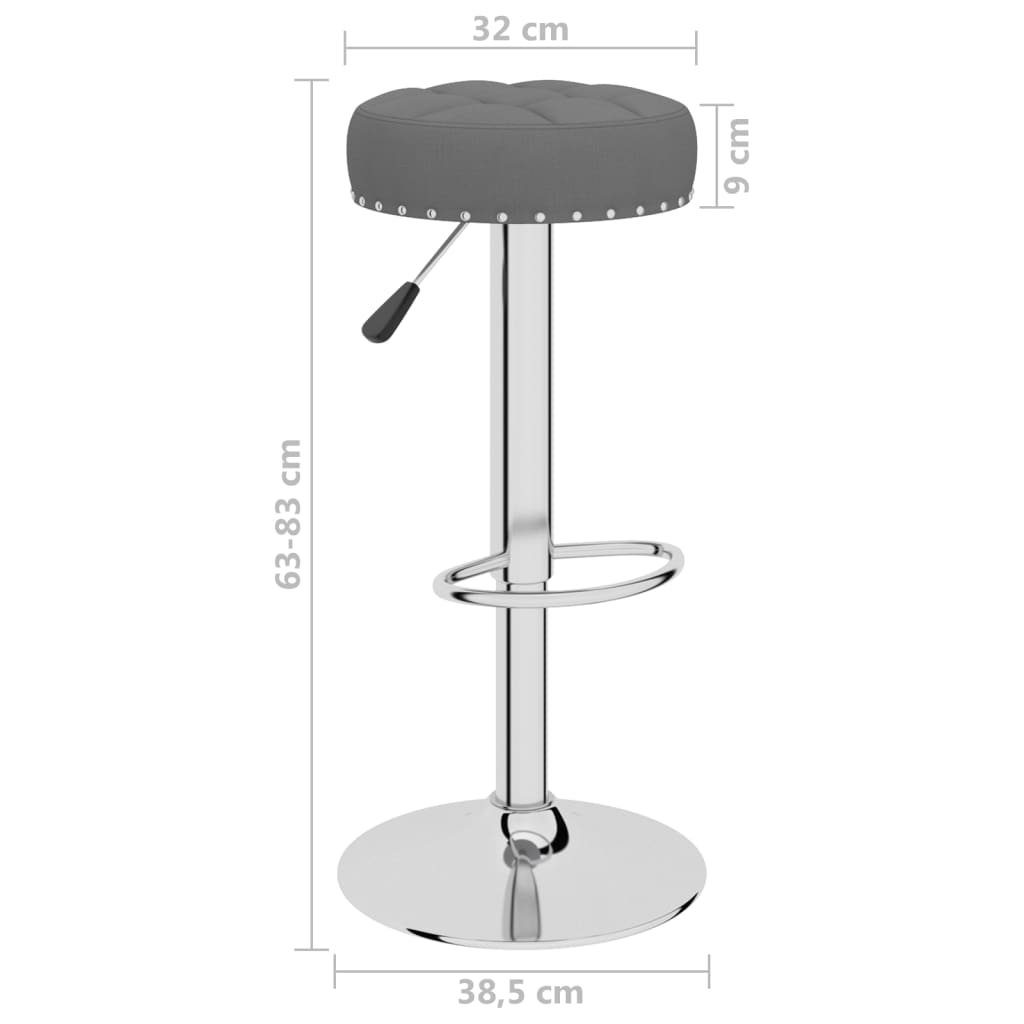 Bar Stool Set of 2 Dark grey