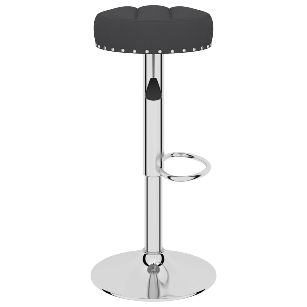 Bar Stool Set of 2 Black Polyester, Plywood, Chrome-Finished Steel