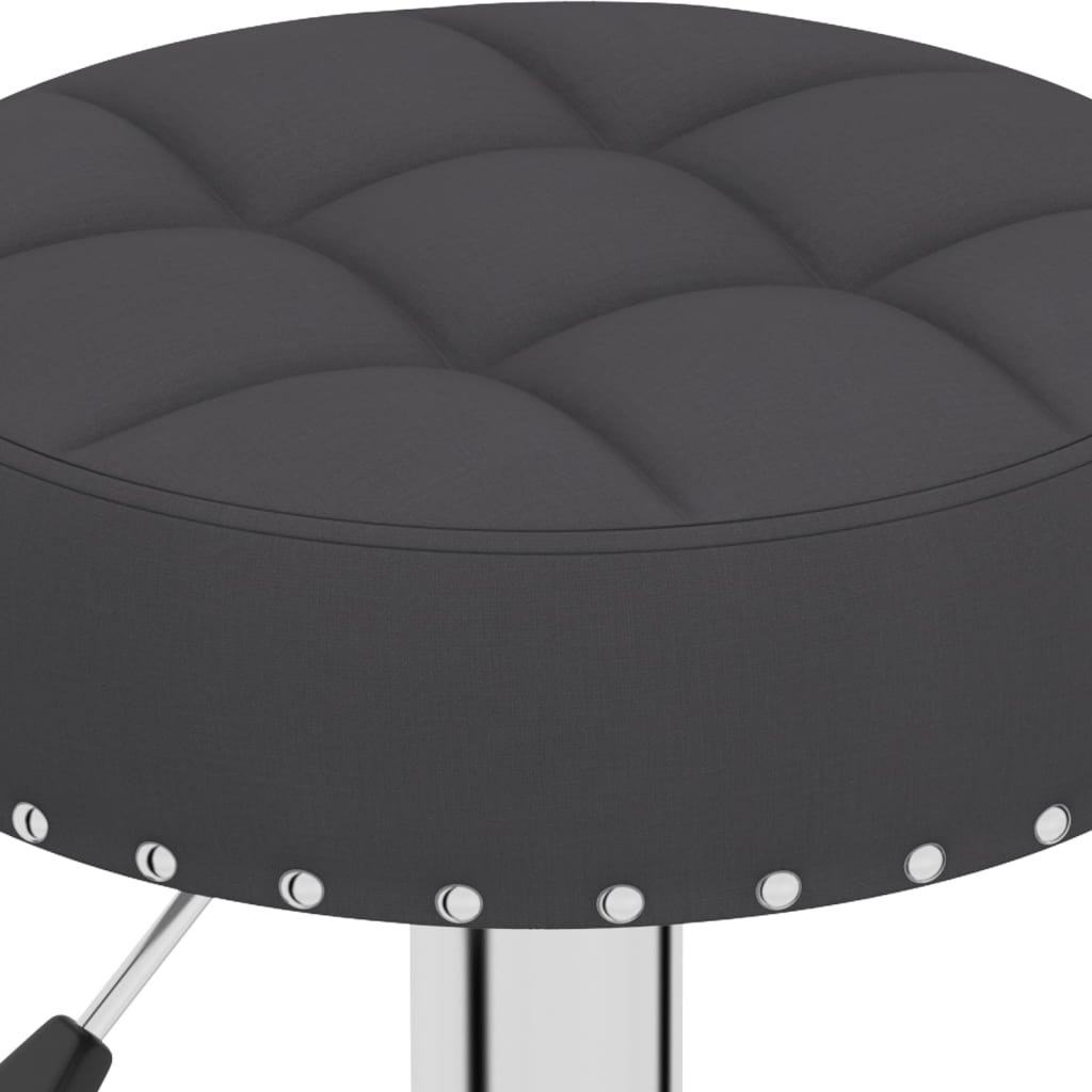 Bar Stool Set of 2 Black Polyester, Plywood, Chrome-Finished Steel