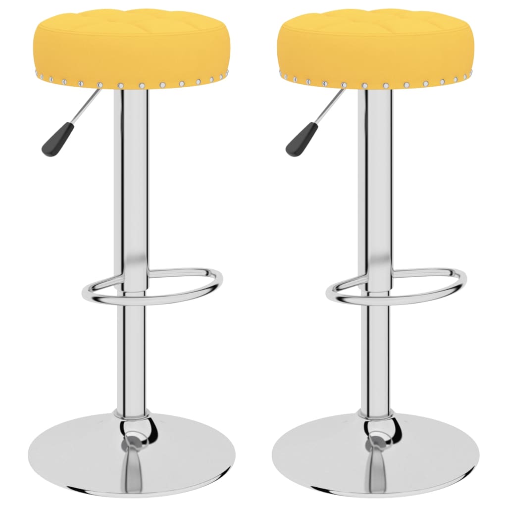 Bar Stool Set of 2 Mustard Yellow
