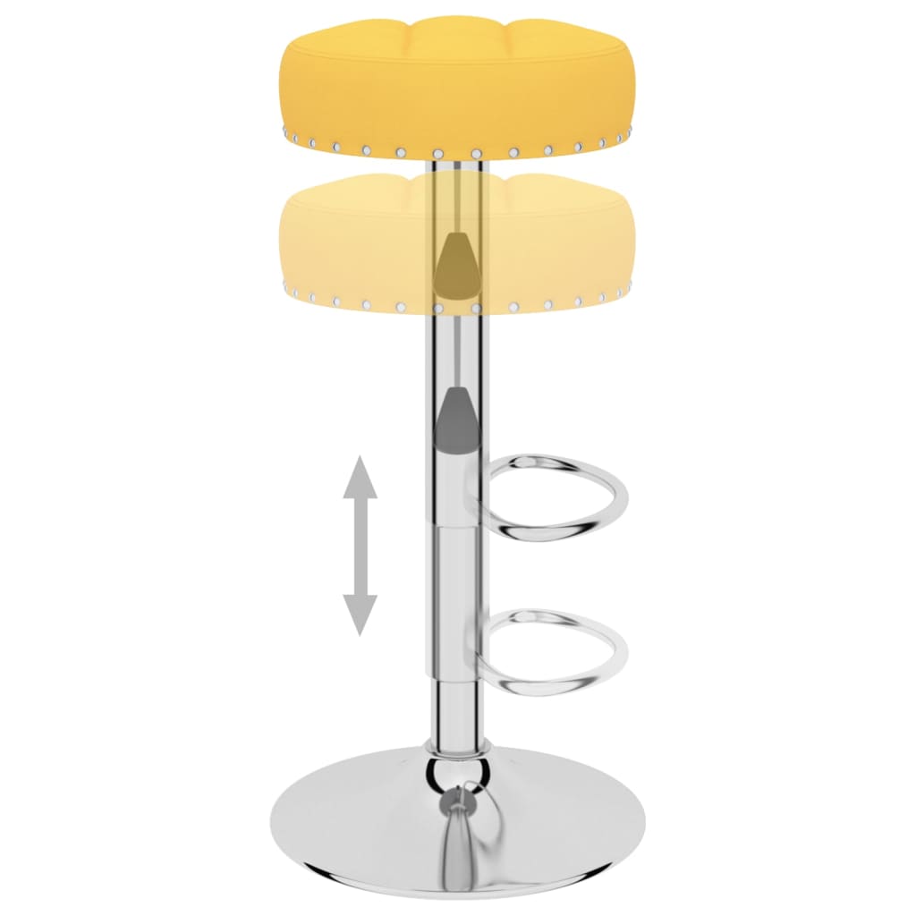 Bar Stool Set of 2 Mustard Yellow