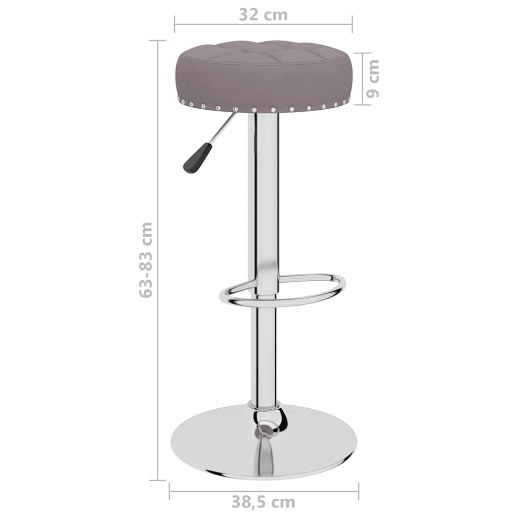 Bar Stool Set of 2 Taupe