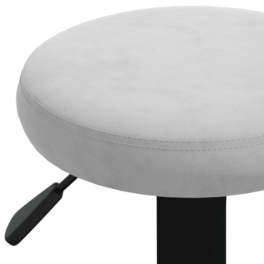 Bar Stool Set of 2 Light grey Velvet (100% polyester)