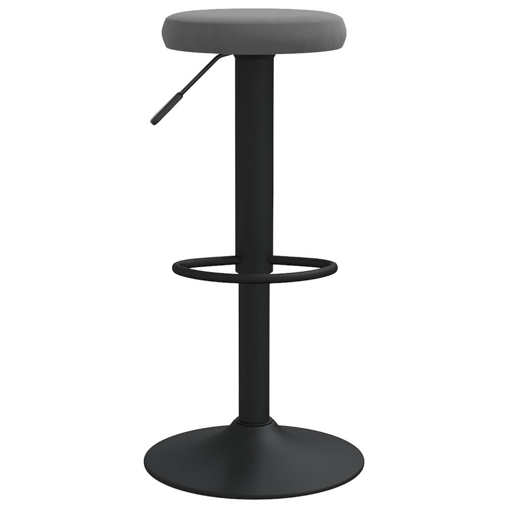 Bar Stool Set of 2 Dark Gray