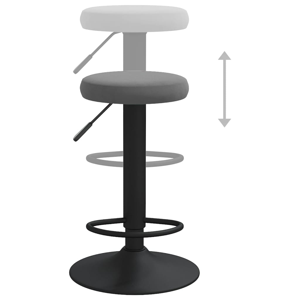 Bar Stool Set of 2 Dark Gray