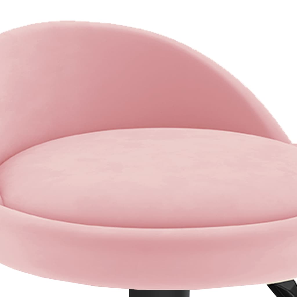 Bar Stool Set of 2 Pink Velvet Adjustable Swivel Bar Stool