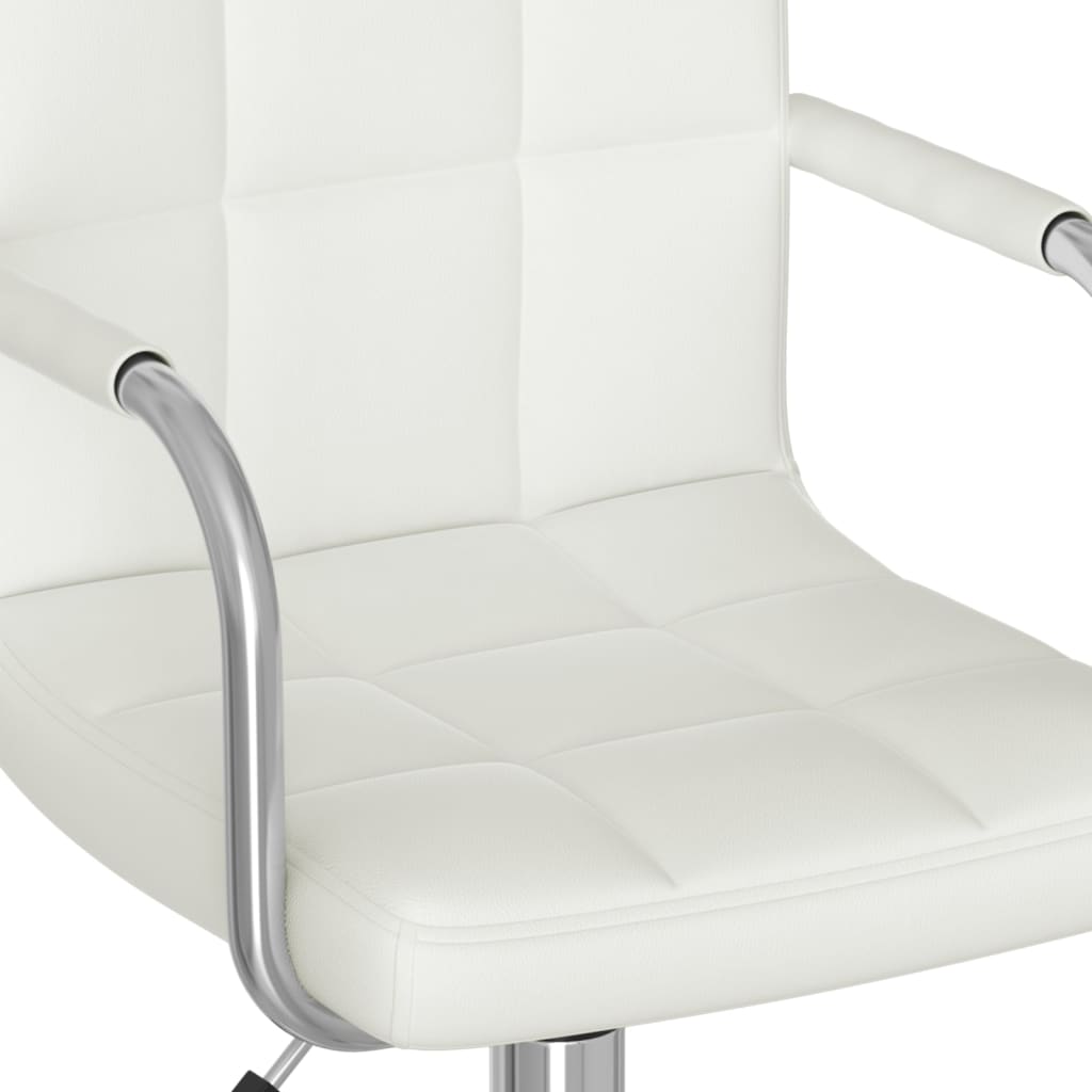 Swivel Office Chair White Faux Leather Adjustable height Swivel