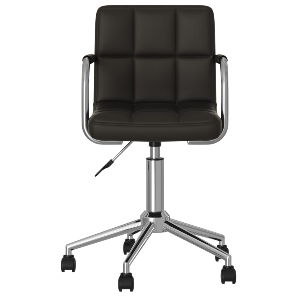 Swivel Office Chair Black Faux Leather Standard Height-Adjustable
