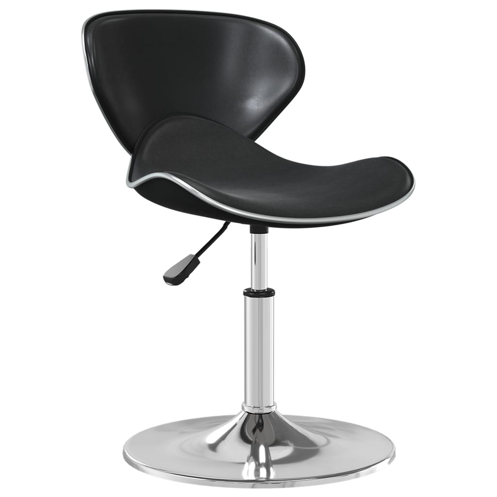 Bar Stool Black Faux leather, chromed steel Adjustable Swivel