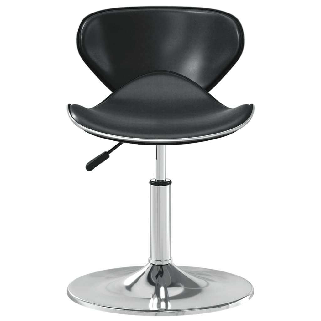 Bar Stool Black Faux leather, chromed steel Adjustable Swivel