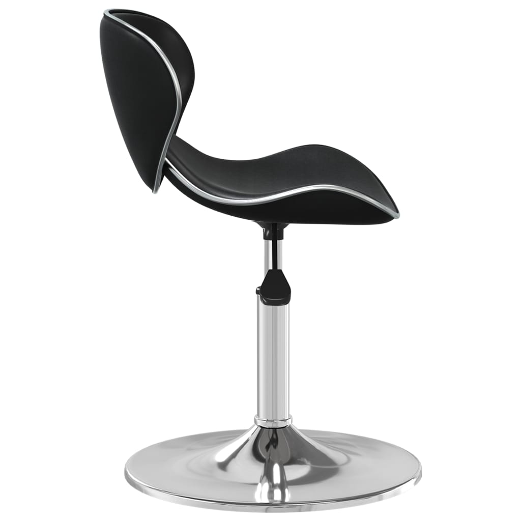 Bar Stool Black Faux leather, chromed steel Adjustable Swivel