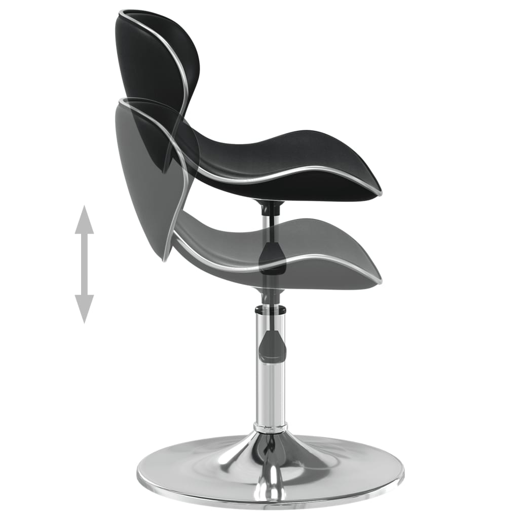 Bar Stool Black Faux leather, chromed steel Adjustable Swivel