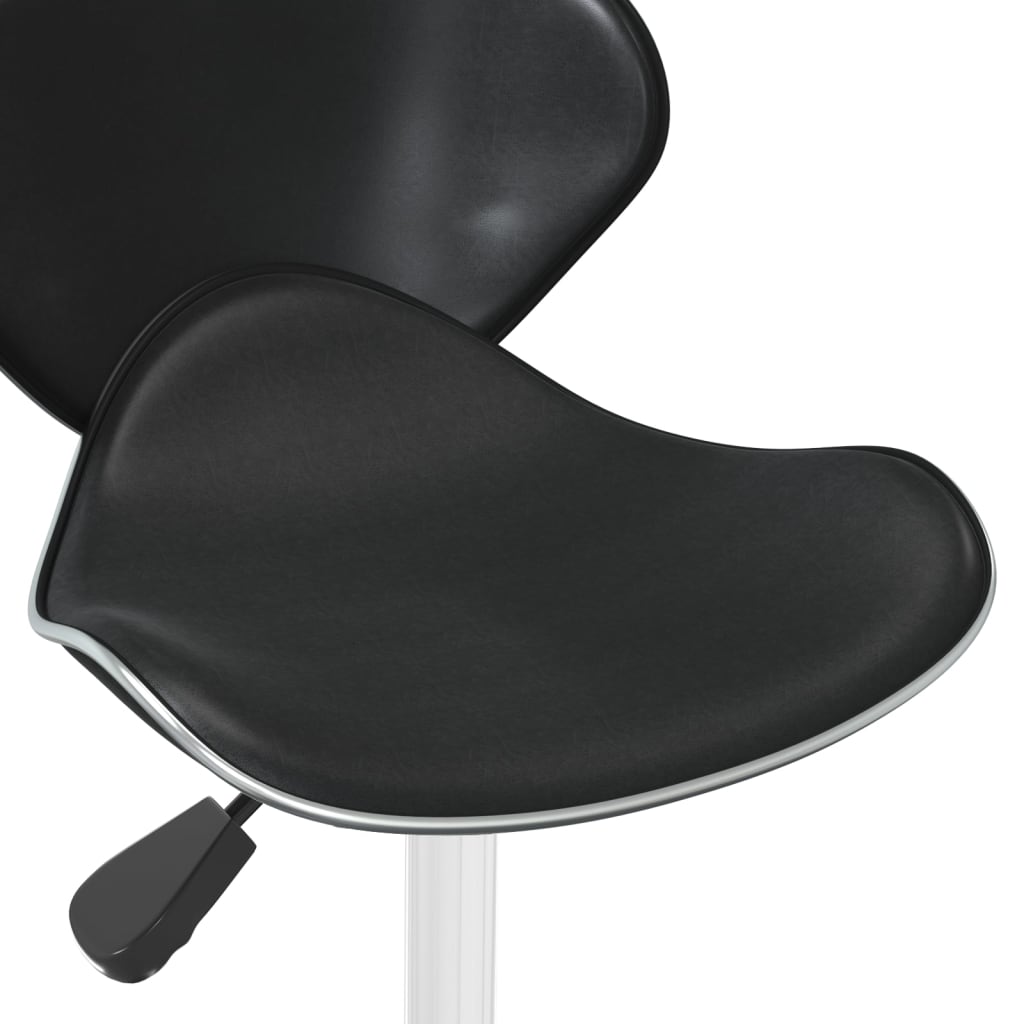 Bar Stool Black Faux leather, chromed steel Adjustable Swivel