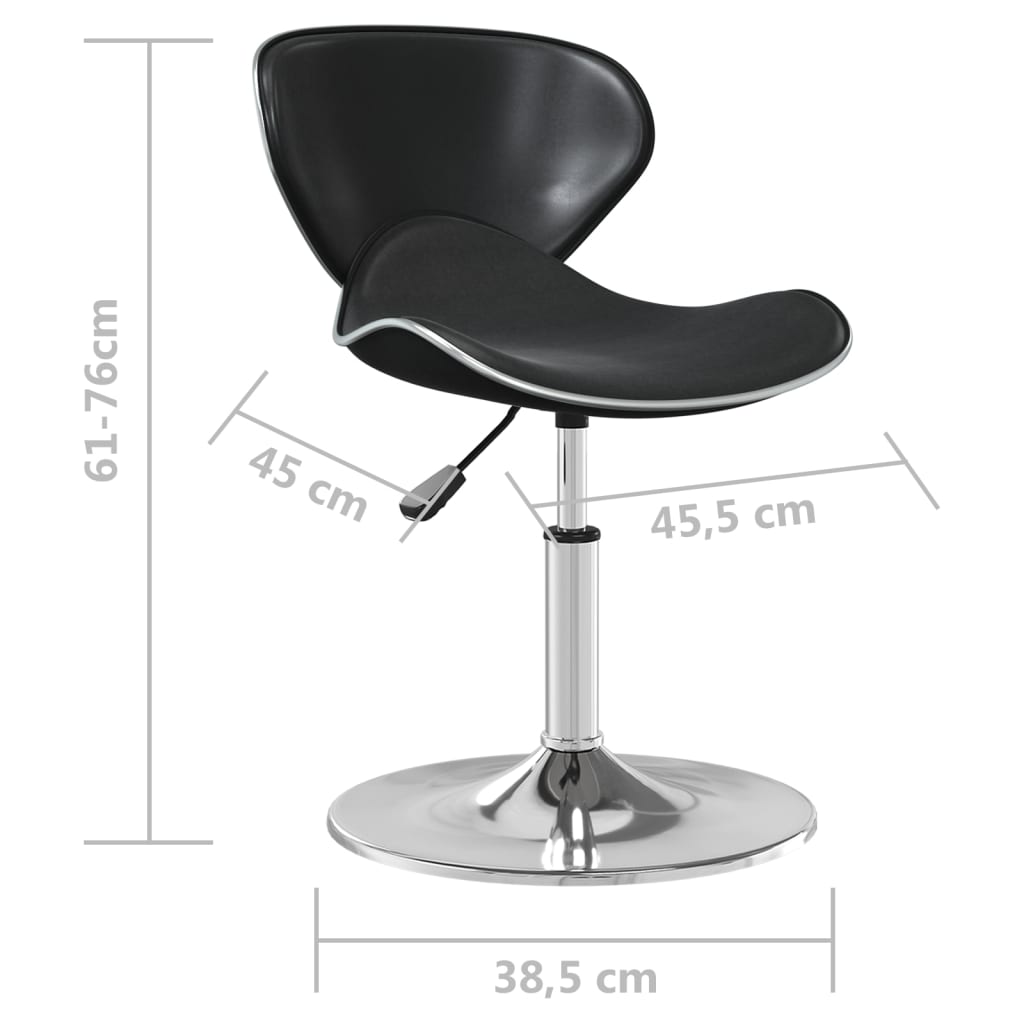 Bar Stool Black Faux leather, chromed steel Adjustable Swivel