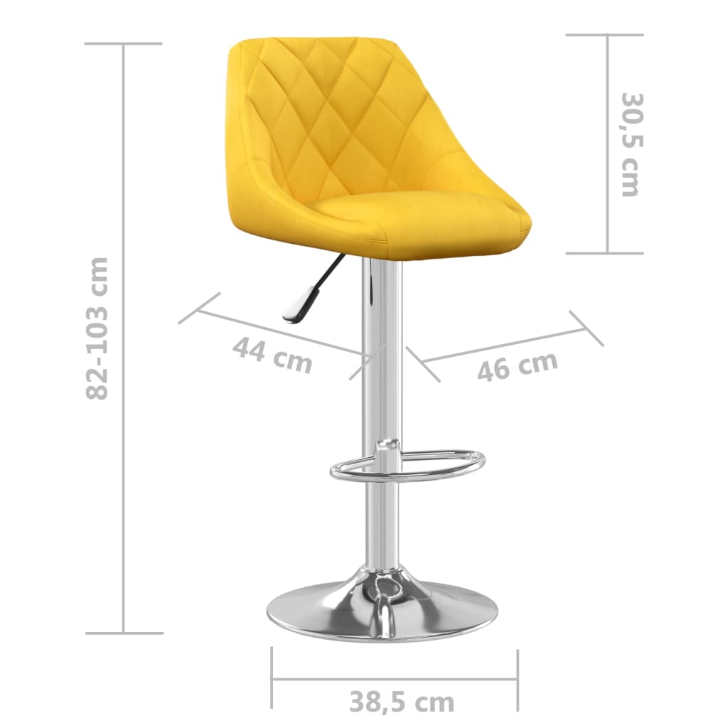 Bar Stool Set of 2 Mustard yellow