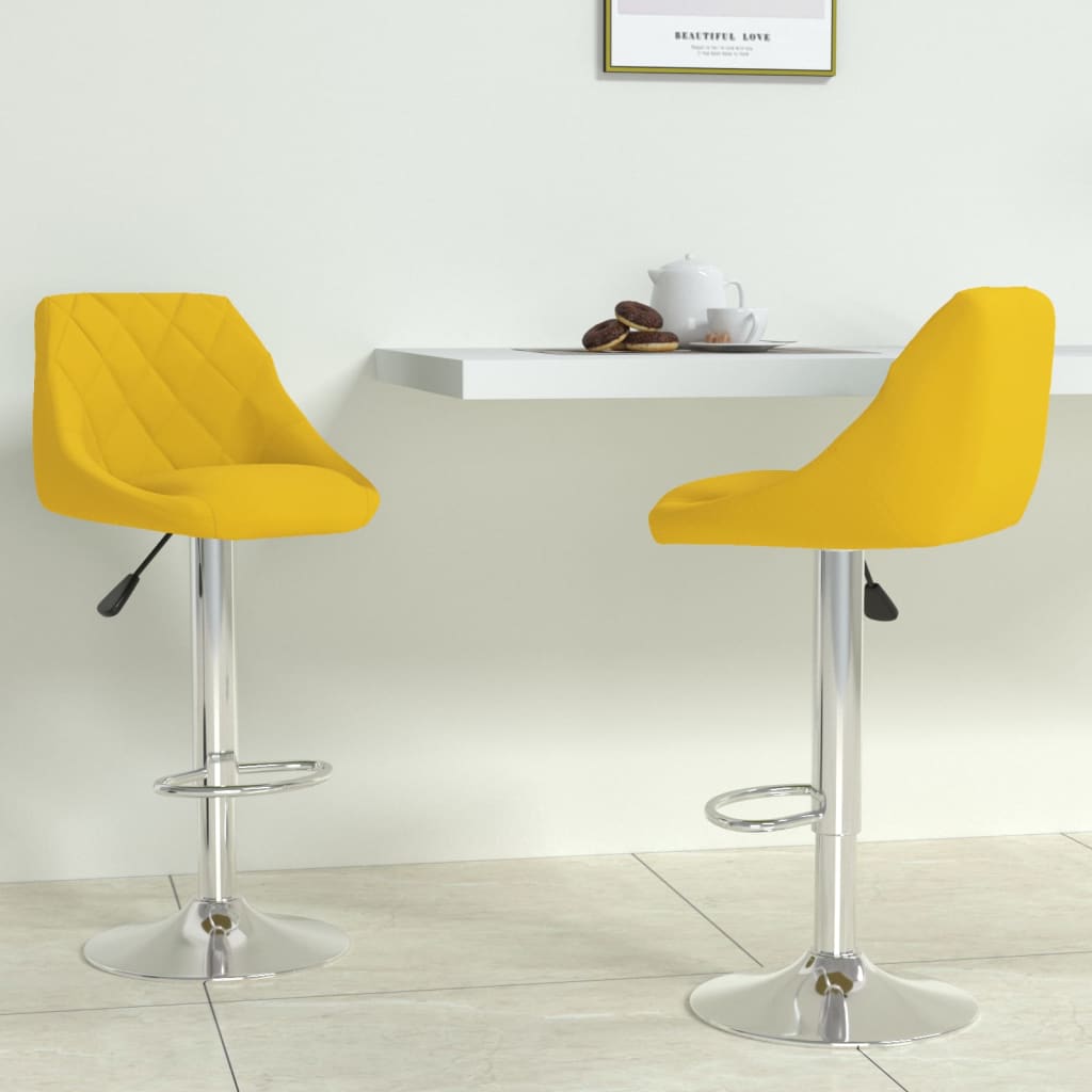 Bar Stool Set of 2 Mustard yellow
