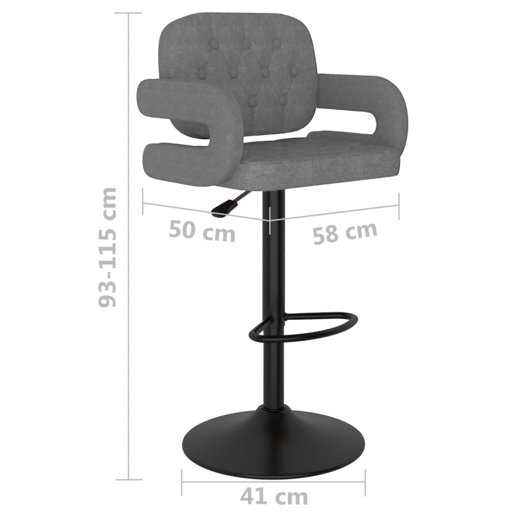 Bar Stool Set of 2 Light grey