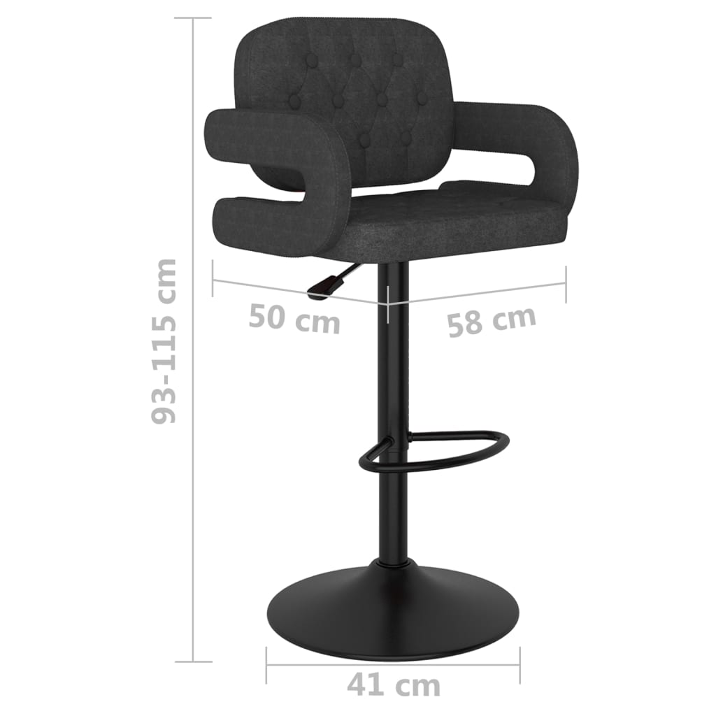 Bar Stool Set of 2 Dark grey