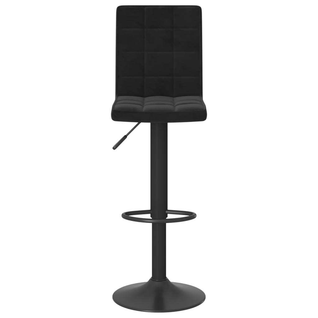 Bar Stool Set of 2 Black Steel Adjustable Height Bar Stool