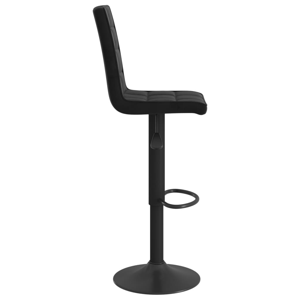 Bar Stool Set of 2 Black Steel Adjustable Height Bar Stool