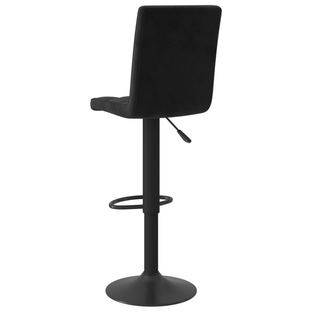 Bar Stool Set of 2 Black Steel Adjustable Height Bar Stool