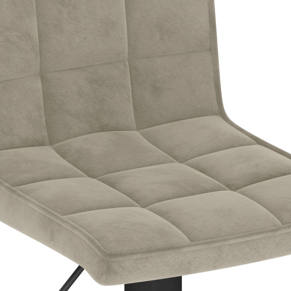 Bar Stool Set of 2 Light Grey Steel, velvet (100% polyester), foam
