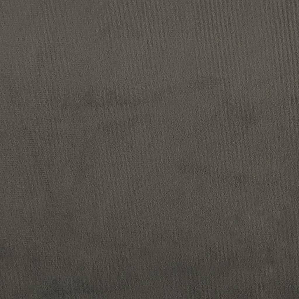 Bar Stool Set of 2 Dark Grey Velvet (100% polyester), Steel