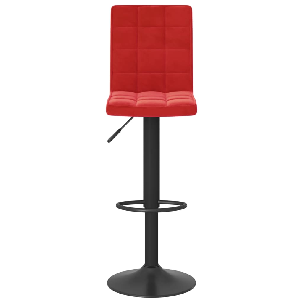 Bar Stool Set of 2 Wine Red Steel Medium Bar Stool